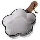 Тарелка фарфоровая глубокая с ручкой Цветок 27×20×5 (см) сервировочное блюдо с ручкой для подачи тарелка сковорода Серебро Yiwu ZJH-13-4