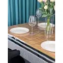 Скатертина силіконова з білою перлинною стрічкою подвійною 220х100 см