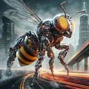 Деревянный фигурный пазл Пчела киборг, А2, Картонная коробка 300+ элементов