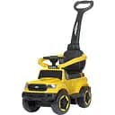 Каталка-толокар Bambi M 4564B 2-в-1 жовтий з батьківською ручкою, музикою та світлом
