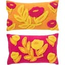 Подушки J-line с ручной вышивкой 30х50 см комплект из двух желтого и розового цвета (51880)