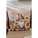 Наволочка гобеленовая Прованс Тыквенные гномы с тыквенным домиком 45х45 см (36214)