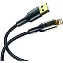 Кабель XO NB229 transparent design waven 2.4A Lighting usb cable Чорний