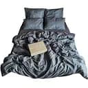 Комплект постельного белья Lelit Полуторный 150х215 см страйп сатин SS-3006/2 серый (2000000004600)