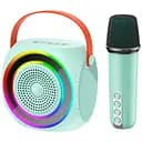 Портативна акустика XO F42 Dazzling RGB з караоке та бездротовим мікрофоном блакитна