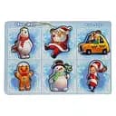 Розвиваючий пазл-вкладиш Новорічний -1 (ПСФ013) PSF013, 6 картинок