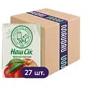 Упаковка соку Наш Сік Яблучно-персиковий з м’якоттю 5.4 л (200 мл х 27 шт.)