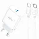 Сетевое зарядное устройство Hoco C104A 20 Вт с кабелем Type-C на Type-C быстрая зарядка PD