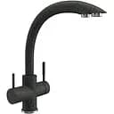 Змішувач під фільтр Platinum 8203 HDF поворотний двоважільний з нержавіючої сталі графіт (000032095)