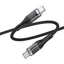 Кабель з дисплеєм Hoco U115 Transparent Discovery Type-C to Type-C 1.2 м 100 W чорний