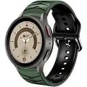 Ремінець для Samsung Galaxy Watch 7 - зелено-чорний ширина кріплення 20мм силікон Watchbands Scales (W47-8WB81257153)