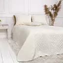 Покривало ТЕП Velour ромб круглий 240х220 см молочне (4-00517_22468)