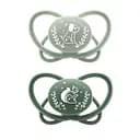 Пустышка Nip Моя бабочка, силиконовая, 5-18 мес., 2 шт., светло-серый с оливковым (38598-51)