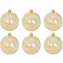 Набір ялинкових іграшок - напівпрозорі кулі Linhai 6 шт D8 см золотистий глянець пластик (892302)
