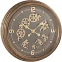 Настенные часы J-line круглые в металлическом корпусе 52 см с движущимся механизмом коричневого цвета (17189)