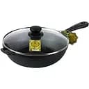 Сковорода Maysternya чавунна лита зі скляною кришкою 24х6 см (Т202С3Ук)