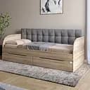 Детская односпальная кровать Lion Л-7 с ящиками и ламелями 90x200 см Лили-95 Дуб сонома трюфель (Lion-041093)