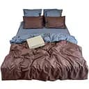 Комплект постельного белья Lelit Евро 200х215 см страйп сатин SS-3011/1 серый с коричневым (le2000000003634)