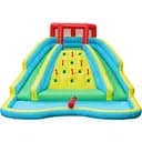 Надувная водная горка Costway Summer со стойкой для скалолазания двухсторонняя