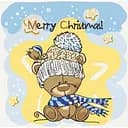 Картина за номерами ArtCraft Різдвяний ведмедик 30x30 см (15552-AC)