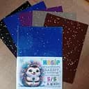 Набор бумаги цветной с глиттером с звездочками, А4, 5 листов, 5 цветов БЦ054/12