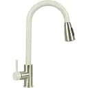 Смеситель Platinum KT 8203 (8614) с выдвижным изливом белый в точку комби