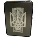 Портсигар на 10 сигарет с зажигалкой HL-427 Gray, Герб с вышиванкой (16370)