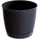 Горщик для квiтiв Prosperplast Ratolla круглий з пiдставкою, 220 мм, антрацит (70765-433)