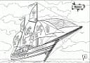 Розмальовка з машинами. Кораблі
