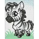 Алмазна мозаїка Ideyka Маленька зебра без підрамника 15х20 см (AMM1021)