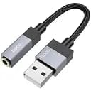 Адаптер перехідник Hoco UPA32D USB to Jack 3.5 чорний