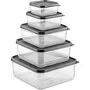 Набор контейнеров для хранения продуктов Freshlife квадратные с крышками 5 шт. 0.25 л, 0.5 л, 1 л, 1.7 л, 2.5 л (D-391)