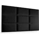 Стінова панель, оксамитове узголів'я ліжка, чорна 30*40*4 см