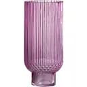 Ваза J-Line стеклянная розовая рельефная 27 см (92499)