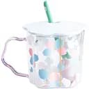 Чашка Happy Life детская с принтом и крышкой с ложкой голубая 500 мл HP7213BL