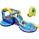 Надувная водная горка Costway Planet с двумя бассейнами и насосом