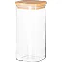 Скляна банка Krauzer квадрат з бамбуковою кришкою 950 мл (62-950)