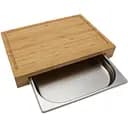 Обробна дошка з піддоном Santos бамбук та нержавіюча сталь 42.5х7х29 см (890147)