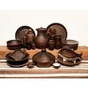 Різдвяний набір керамічного (глиняного) посуду Дачний на 6 осіб 33 предмети