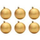 Набір ялинкових іграшок Devilon кулі 8 см золотистий матовий 6 шт. (890780)