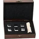 Подарунковий набір Whiskey Stones "Сталевий" коричневий - 6 сталевих кубиків для охолодження віскі