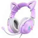 Ігри навушники з вушками Onikuma X11 Gaming CAT with LED фіолетові