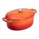 Гусятниця чавунна емальована з кришкою на 6 літрів Ø26 см для всіх типів плит Жовтогарячий Yiwu HP-1-10-ORANGE