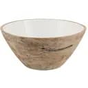 Блюдо салатник J-LINE из натурального дерева покрыто керамикой белое диаметр 30 см Бельгия (1620)