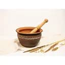 Макітра для тертя маку 2.5 л керамічна (глиняна) з орнаментом