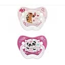 Пустышка Nip Я уникум № 1, силиконовая, 0-6 мес., 2 шт., розовый с фиолетовым (31802)