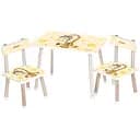 Детский столик Bambi M 501-17 деревянный с рисунком жирафа и двумя стульчиками