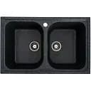 Кухонная мойка Platinum 7950 Equatoria гранитная глянцевая с креплением 79x50 см графитовая (000035784)