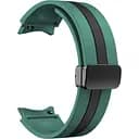 Ремешок для Samsung Galaxy Watch 5 Pro 45mm - темно-зелено-черный ширина крепления 20мм силикон Watchbands Cls-way-black (W48-1WB46526409)