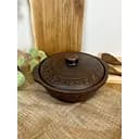 Котел с крышкой керамический (глиняный) резной Декор 3 л